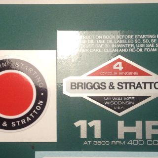 Briggs & Stratton 11Hp Sticker Decal Set 1978 1980 W/ Easy Spin John 