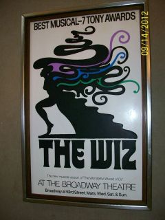 Vintage 1974 The Wiz Company Broadway Theater Window Card Poster 