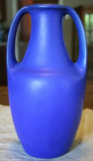 Unusual Blue Matte TECO Pottery Vase MINT Condition 