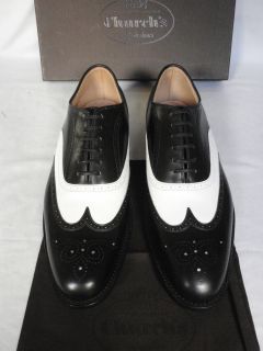   Gunthorpe 2 Black & White Calf Leather Brogue Shoes UK 8 G £330 RARE