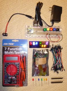   FCB Electronics Starter Kit 101,DC Regulator,Brea​dboard,Wire,LE​D
