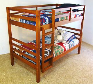 KIDS TWIN OVER TWIN RANCH STYLE SOLID WOOD BUNK BED   FREE SHIPPING 