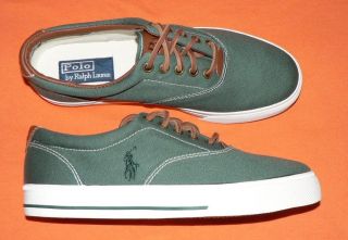 Polo Ralph Lauren Vaughn mens shoes canvas leather sneakers new green