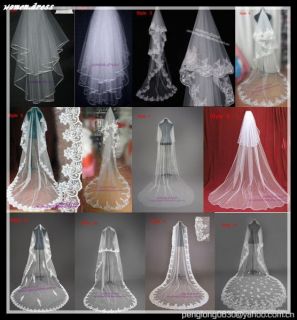   White/Ivory Wedding Veils Bridal Cathedral Veil Comb 