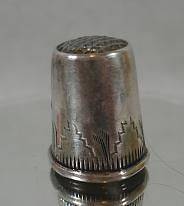SWEDEN STERLING SILVER ART DECO SEWING THIMBLE