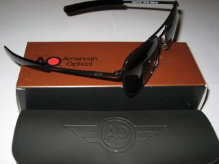 57mm Black Frames American Optical AO Pilot Sunglasses