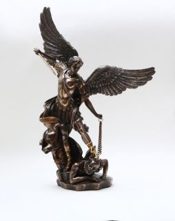 Saint Michael Statue Slaying Lucifer Statue 14H Battle of Armageddon 