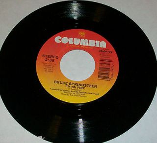 BRUCE SPRINGSTEEN Im On Fire/Johnny Bye Bye 45rpm 1985 Columbia 38 