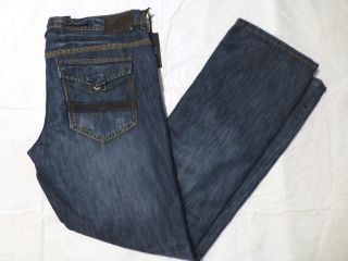 NWT MENS BUFFALO JEANS DOVER STRAIGHT $119 WORKED N CREASED WASH 