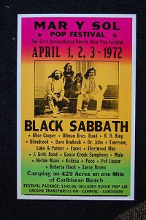 Black Sabbath 1972 Tour Poster Mar Y Sol Pop Festival