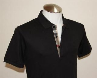 Authentic BURBERRY BRIT Mens T Shirt Polo Black Size Short Sleeve