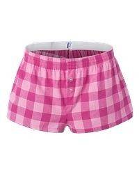   Ladies Womens Boxer Shorts Boxers S XL Flannel Bubblegum Pink Checks