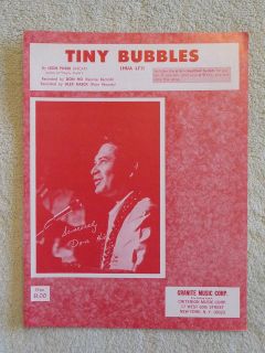 Vintage Sheet Music TINY BUBBLES Don Ho 1966 Granite Music Leon Pober