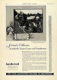 1930 Ad Lord Burnham Greenhouse Construction Tennis Courts Marion 