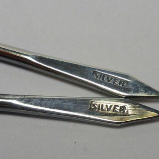   Set 8 Silver & Enamel Cocktail Sticks & Spoon Mappin & Webb c 1920s