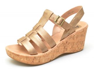 Korks Kork Ease CADY Gold Platform Wedges Sandals Womens   NEW 