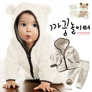 Made in Korea Bear Hood Set Baby Boy Girl Infant Warm Clothing / beige