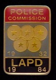 LAPD Police Commission ~ 1984 Olympic pin badge ~ LA ~ Los Angeles