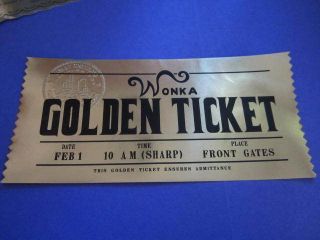 Willy Wonka Modern Golden Ticket Prop Replica (Johnny Depp film)