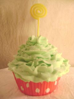 HOMEMADE FAKE CUPCAKE CAN BE USED HAS A RECIPE/NOTE HOLDER*