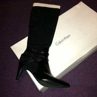 Calvin Klein Norina Smooth Stretch Womens Boot Size 10 Black