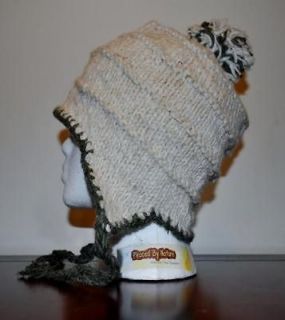   Womens Natural HEMP and WOOL Ear Flap Winter SKI Cap Hippie Beanie Hat