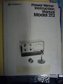 COHERENT 212 Power Meter Instruction Manual, Original