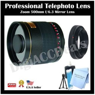 Rokinon 500mm f/6.3 Mirror Telephoto Lens Canon T3i T2i T1i XSi XS 40D 