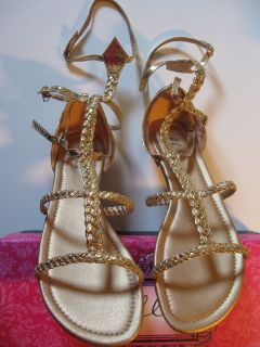 ELLIE SEXY 015 CAIRO Egyptian SANDALS Gold HALLOWEEN Costume Size 9 