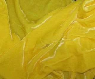 CANARY YELLOW Silk VELVET Fabric fat 1/4 18x22 remnant