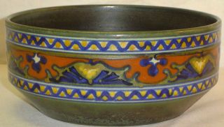 Old Gouda Candia Holland Dutch European Art Pottery Bowl Excellent 