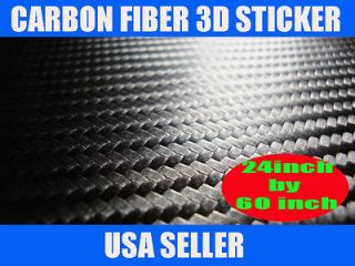 24x60 BLACK CARBON FIBER Self Adhesive Vinyl Sticker Wrap 10sq/ft 