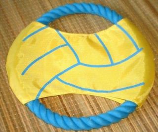Dog Chew Flying Rope Yellow Tennis Frisbee Puppy Throw Fetch Pet Catch 