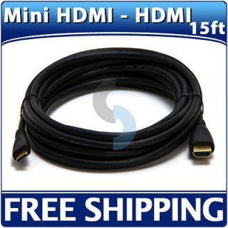   Speed HDMI to Mini HDMI Cable Type C A Cord HDTV DV 1080p Camera 15 FT