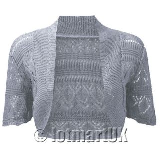 Ladies Bolero Shrug Crochet Knitted Cardigan Womens Top