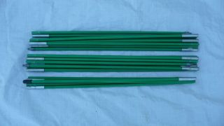 Tent Poles 3 Sections Including Fly Pole Fiberglass 7/16 Green