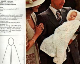 Knitting Pattern Baby Christening Cape Adult & Child Crochet Aran 