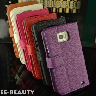 Colors Luxury PU Leather Wallet Case Stand Cover Samsung Galaxy S2 