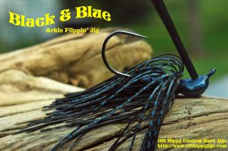 Old Hippy Custom Bass Jigs  Arkie Flipping Jig   Black & Blue