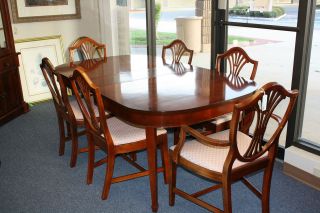Drexel Dining Room Table with 6 Chairs and Top Protectors Perfect 