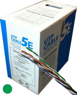 1000FT CAT5E UTP Solid 350Mhz 24AWG CABLE GREEN TAA COMPLIANT CATEGORY 