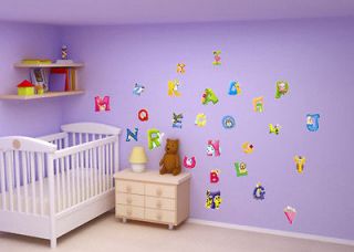 Newly listed A Z Alphabet & Animals Removable Wall Stickers Decals 