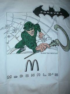   90s THE RIDDLER T SHIRT Batman Forever JIM CARREY McDonalds 1995 LARGE