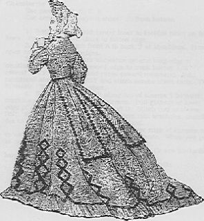 1864 Carriage Dress pattern for antique French Fashion doll size 12 
