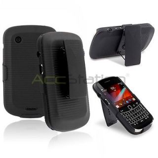 For Blackberry Bold 9900 9930 Black Shell Case Cover Belt Clip Holster 