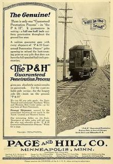   & Hill Co Utility Poles Railroad Track Western Red Cedar Power Pole