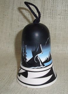 Cedar Mesa Native American Made Pottery Mountain Storm Small Wind Bell
