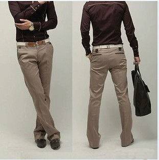   Korean Style Fashion Designed Casual Slim Fit Pants Trousers Khaki