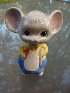 Ceramic Gray Mouse Shaped Parmesan Cheese Shaker Figurine