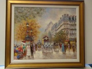 ORIG. FRENCH OIL PARIS STREET PAINTING JACQUES GASTON